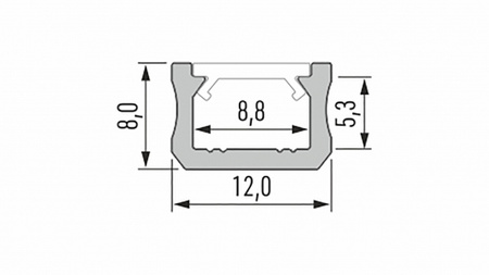 Profil LED LUMINES typ X surowy 2,02 m  10-0080-20
