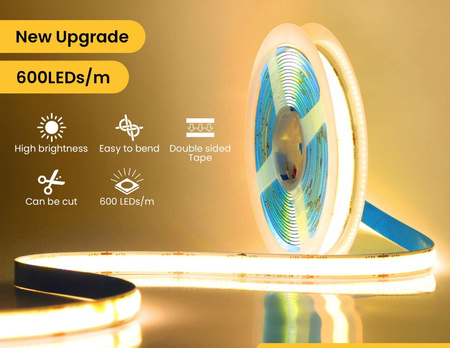 Taśma LED proCOB® 24V DOUBLE DUAL Dwurzędowe COB 3000K Ciepla Barwa ULLS37 proCOB®