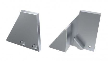 LUMINES Zaślepka ALU do profilu LED I10 10mm srebrna lewa z podporą