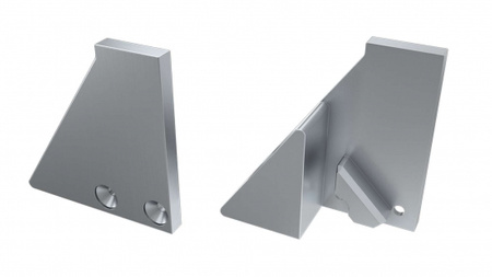 LUMINES Zaślepka ALU do profilu LED I6 8mm srebrna prawa z podporą