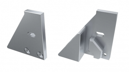 LUMINES Zaślepka ALU do profilu LED I6 6mm srebrna prawa z podporą z otworem